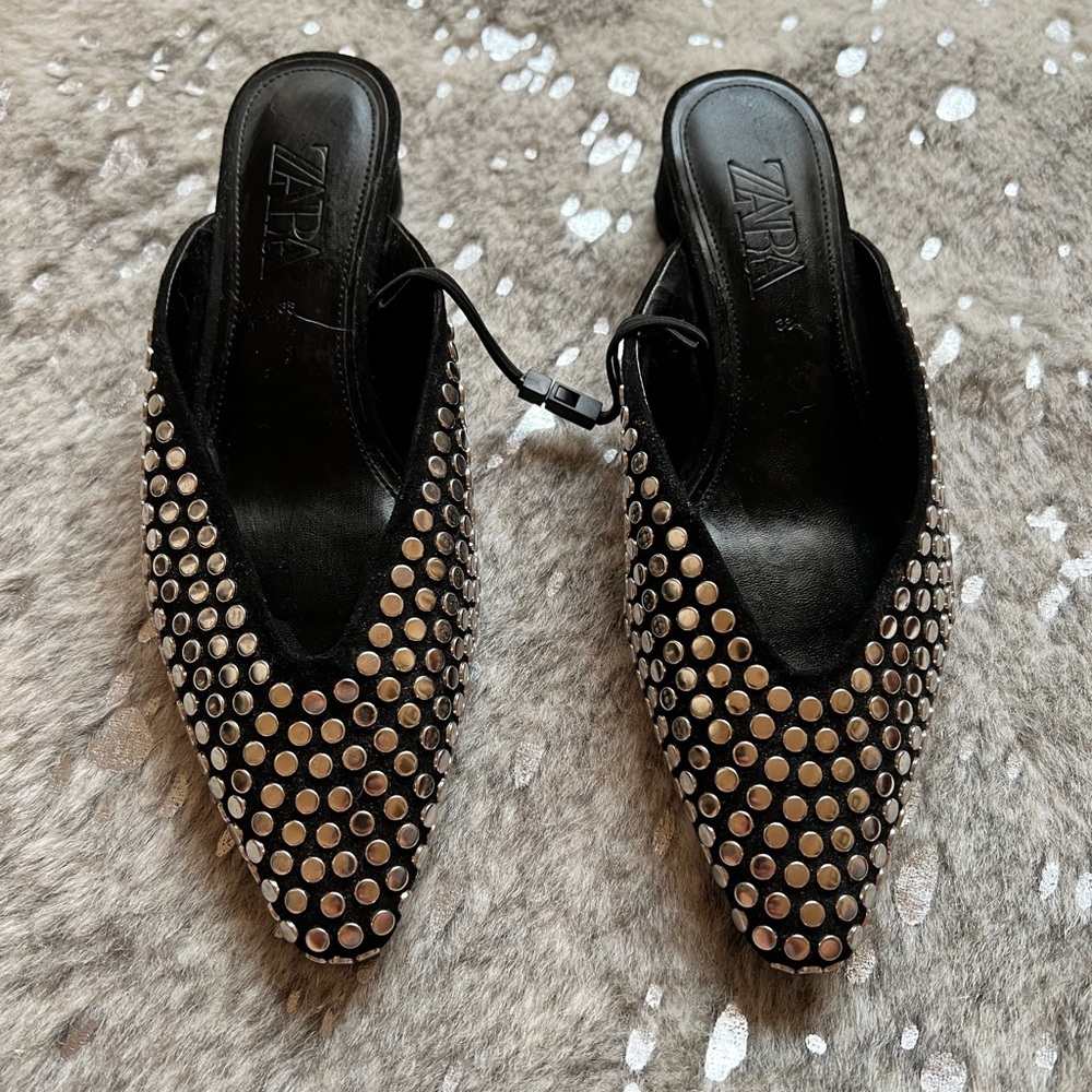 Zara studded mules. Size 38.